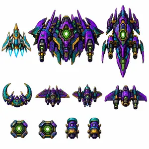 Retro Pixel Space Shooter Sprites