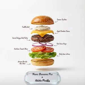 Exploding food photography prompt for Nano Banana Pro