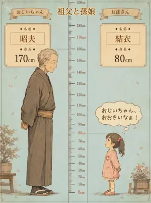 Grandfather and Granddaughter Height Chart