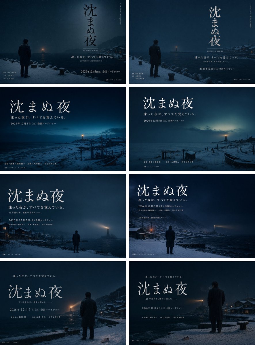 Snowy Japanese Film Poster Grid