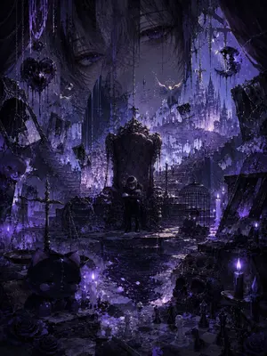Gothic Violet Throne Fantasy