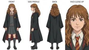 Ghibli-Inspired Character Turnaround