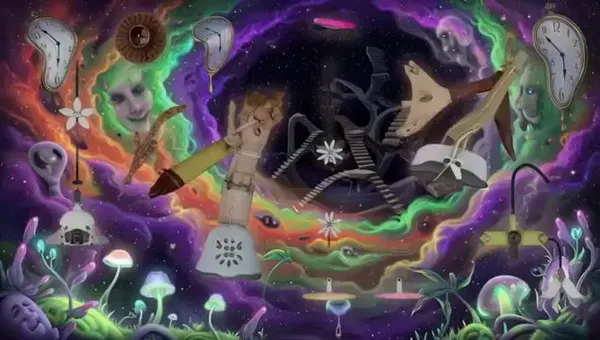 Psychedelic Surreal Cosmic Meltdown — AI 이미지 프롬프트 예시