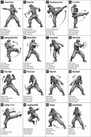 Instructional Martial Arts Movement Sheet
