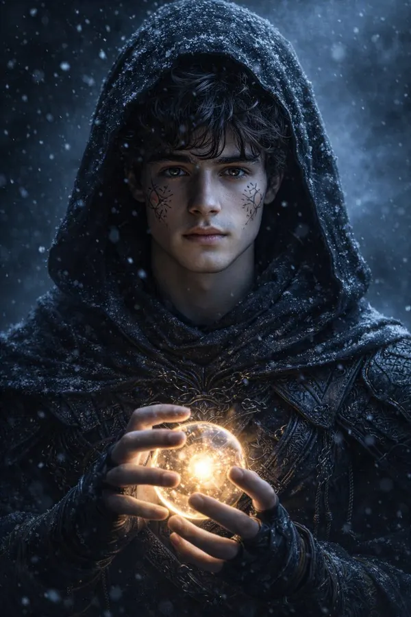 Hyperrealistic Dark Fantasy Mage Portrait — AI 图像提示词示例