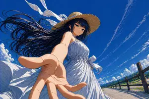 Low-Angle Anime Summer Hand Reach