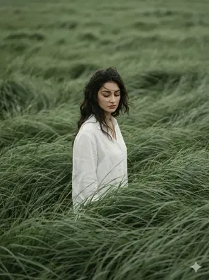 Cinematic Meadow Editorial Portrait