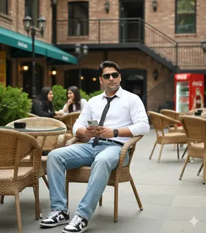 Ultra-Realistic DSLR Photo of an Indian Man in a Café - Nano Banana Pro AI Prompt for Social Media Post