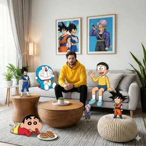 Mixed-Media Anime and Reality Living Room Scene Prompt - Nano Banana Pro AI Prompt for Social Media Post