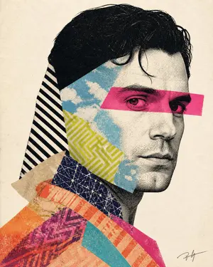 Mixed-media collage portrait illustration - Nano Banana Pro AI Prompt for Poster / Flyer