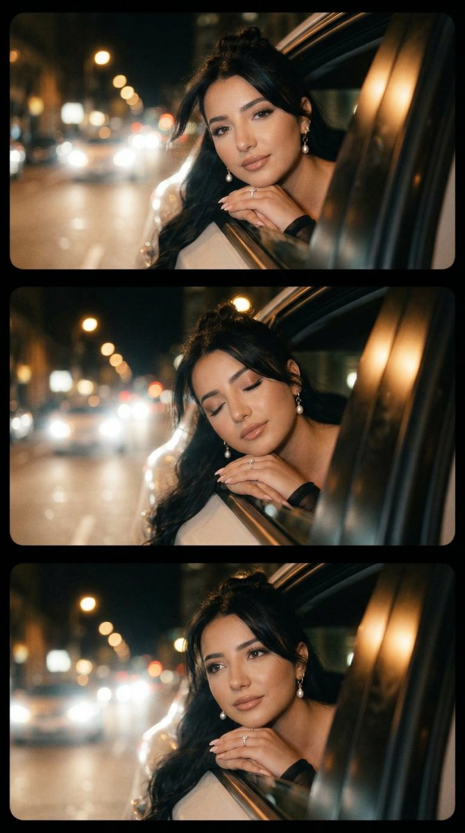 Cinematic Night Drive Filmstrip Prompt - Nano Banana Pro AI Prompt for Comic / Storyboard