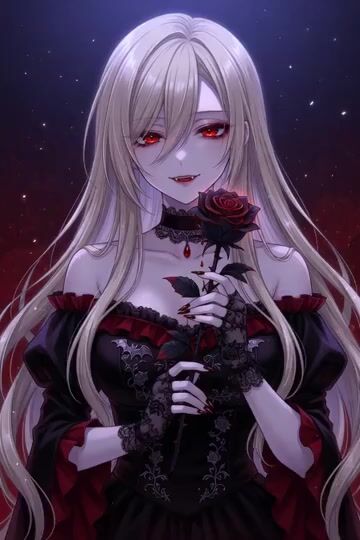 Vampire Woman with Platinum Hair