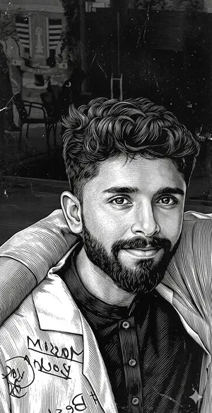 Scratchboard Engraving Portrait Transformation