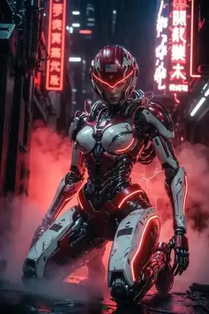 Cyberpunk Mecha Warrior Video Prompt