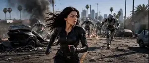 Cinematic Mech Battle in Los Angeles