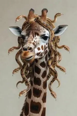 Surreal Snake Hair Giraffe Animation