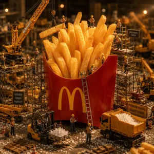 Miniature McDonald's Construction Scene