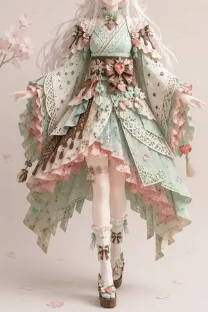 Intricate Kirie Paper-Cut Outfit