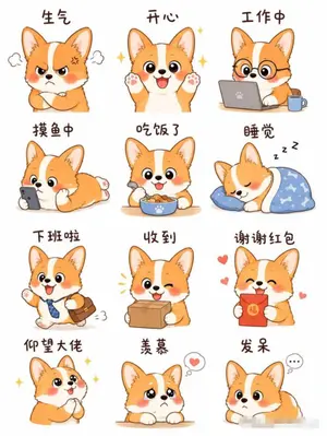 Cartoon Animal Sticker Set