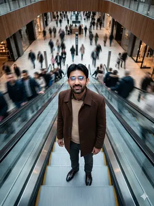 Overhead Escalator Mall Portrait