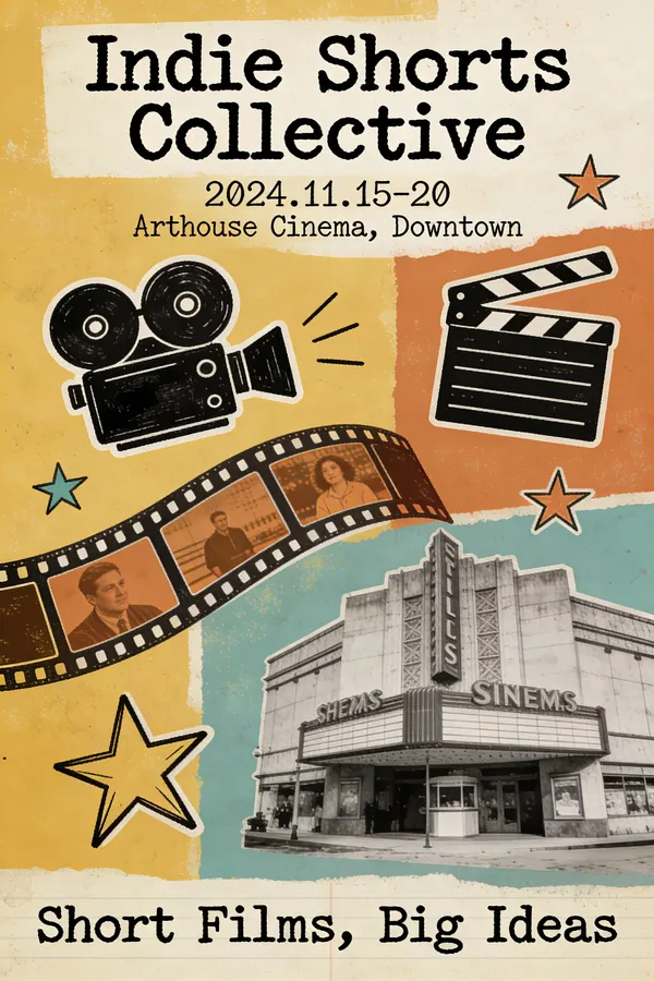 Quirky Independent Short Film Festival Poster — AI画像プロンプトの例