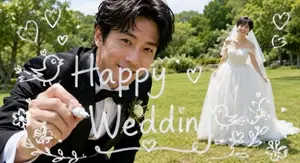 Wedding Video Camera Lens Writing