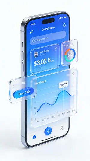 C4D-Style Finance App UI (Variant)