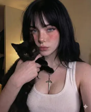 Soft Grunge Selfie with Black Cat Companion - Nano Banana Pro AI Prompt for Profile / Avatar