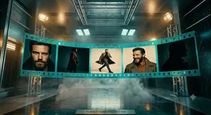 Cinematic Noir Film Strip Display