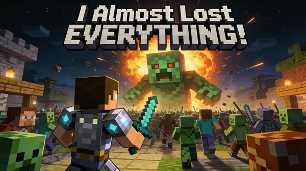 Minecraft Survival Video Thumbnail — AI 이미지 프롬프트 예시