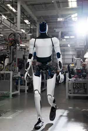 Optimus Robot on Tesla Assembly Line