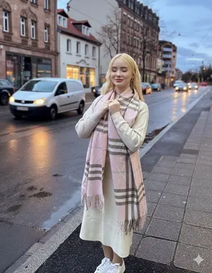 Cinematic Fashion Editorial in European Old Town at Twilight - Nano Banana Pro AI Prompt for Social Media Post