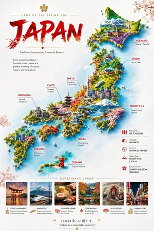 Japan Travel Poster Infographic
