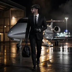 Cinematic Private Jet Hangar Portrait