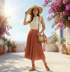 High-Fashion Summer Outfit Infographic with Exploded Composition