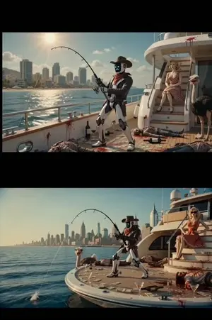Surreal Scavenger Yacht Scene