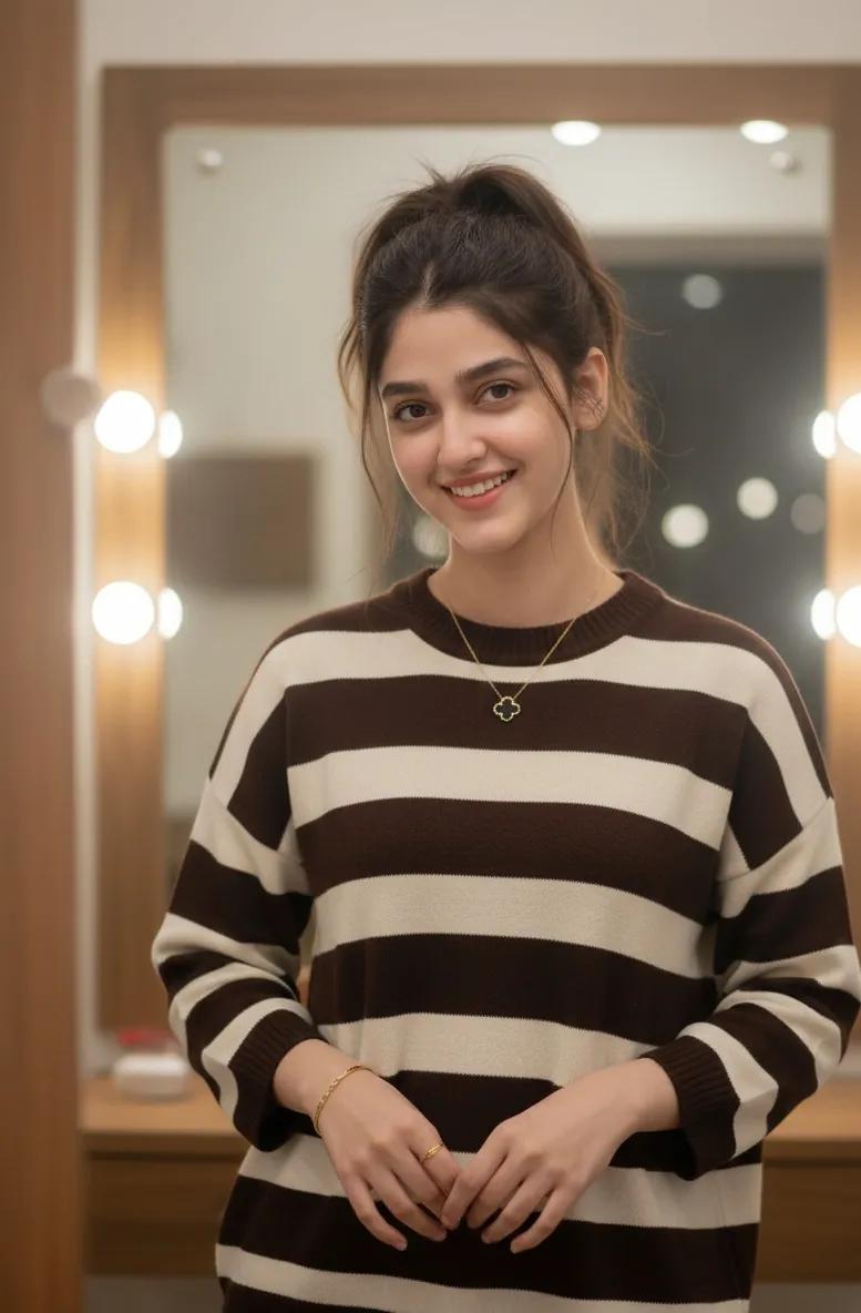 Cozy Indoor Lifestyle Portrait with Vanity Mirror - Nano Banana Pro AI Prompt for Social Media Post