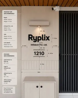 Office Signage Dimension Mockup