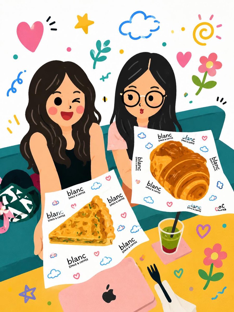 Kawaii Café and Travel Illustration