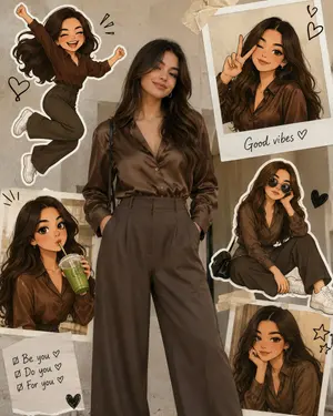 Collage Style Cartoon Portrait