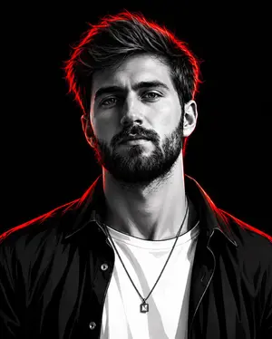Cyberpunk Neon Rim Lighting Portrait