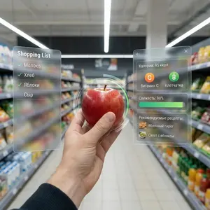 Augmented Reality UI Overlays on Food Items - Nano Banana Pro AI Prompt for App / Web Design