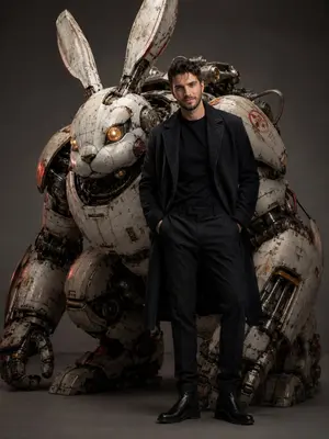 Dieselpunk Mecha Rabbit Companion