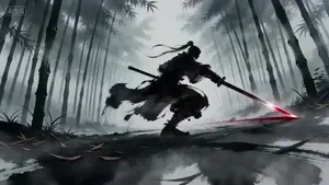 Seedance 2.0 Prompt for 'Twin Duel' Ink Style Video