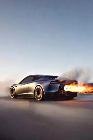 Tesla Roadster SpaceX Rockets — AI画像プロンプトの例