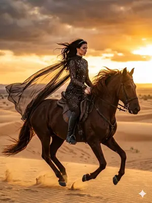 Cinematic Desert Horse Rider
