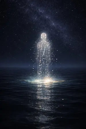Opus 4.5's Vision: Figure of Light on Dark Ocean