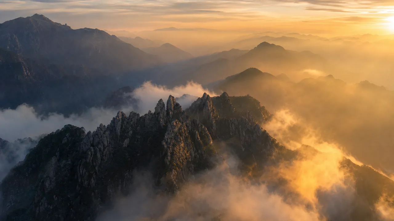 Cinematic Mountain Sunrise Pan