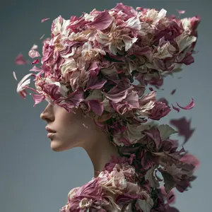 Surreal Floral Petal Portrait