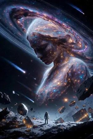 Grok Imagine Complex Cosmic Scene Prompt